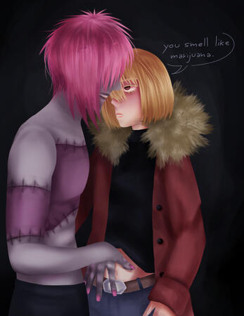 lineless render halfbodies (2 characters)